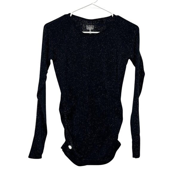 Athleta Blue Long Sleeve Crew Neck Sparkle Pullover Women's Top Size XS - Picture 1 of 8